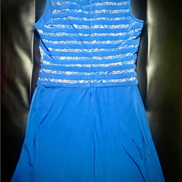 Adrianna Papell Royal Blue Lace Midi Dress - Picture 2 of 7